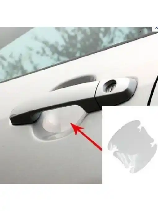 Plată securizată Protectie zgarieturi manere usa, transparent (set 4 buc.)