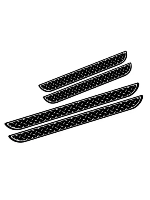 Livrare expres Set 4 bucati protectie praguri universale culoare neagra si crom diamond