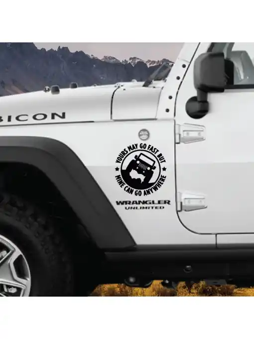 Premium Sticker autoadeziv pentru vehicule Off Road, model "You Can Go Fast", dimensiune 30 x 30 cm, culoare Neagra