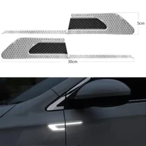 Ultima șansă Set 2 stickere reflectorizante BUMERANG cu insertie Carbon 5D, culoare Argintiu