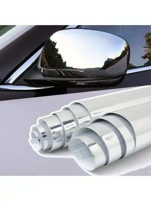 Transport gratuit Set 2 bucati folie Crom pentru colantare oglinzi sau alte ornamente 35 x 35cm