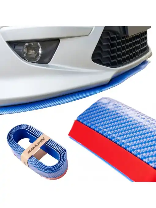 Protectie spoiler, prelungire bara fata/spate din cauciuc, culoare CARBON Albastru Disponibil imediat