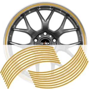 Super ofertă Set 16 inele din autocolant pentru jante culoare Gold Lucios
