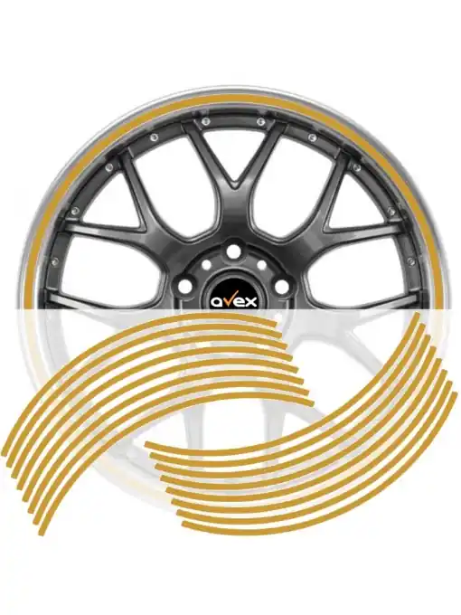 Super ofertă Set 16 inele din autocolant pentru jante culoare Gold Lucios