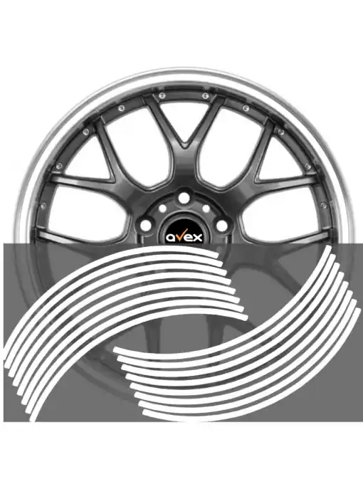 Set 16 inele din autocolant pentru jante culoare Alb Lucios Ofertă specială