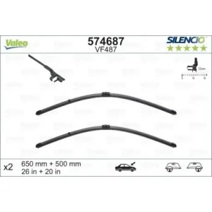 Chilipir Set lamela stergator Valeo Silencio FlatBlade OE 650/500 mm