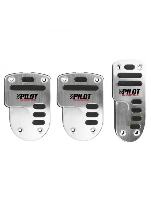 Ofertă exclusivă Set 3 placute pentru pedale auto LAMPA Race 1, din aluminiu, insertii din cauciuc, fixare cu clema sau surub