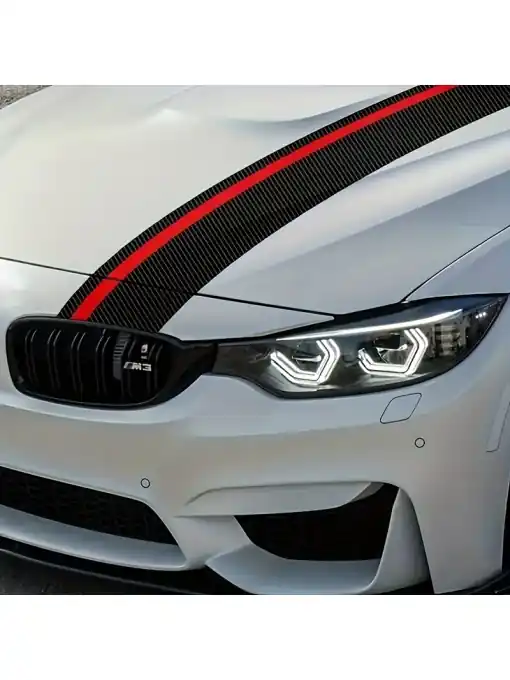 Preț mic Sticker autoadeziv Tuning, model "Rally Stripe Carbon 3D", dimensiune 140 x 17 cm, culoare Negru/Rosu