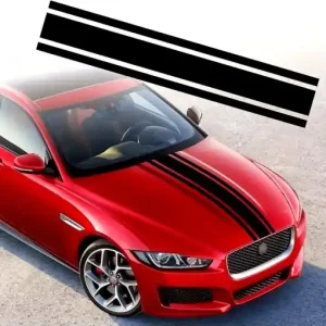 Sticker autoadeziv Tuning, model "Triple Stripes", dimensiune 125 x 22 cm, culoare Neagra Cel mai bun preț