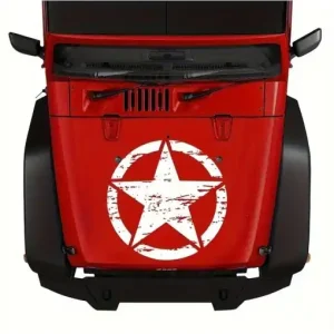 Sticker autoadeziv pentru vehicule Off Road, model "Rusted Army Star", dimensiune 50 x 50 cm, culoare Alba Premium