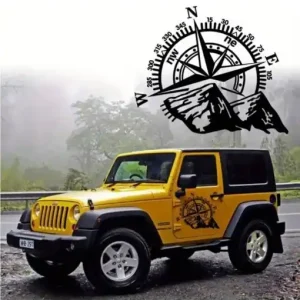 Sticker autoadeziv pentru vehicule Off Road, model "Kompass", dimensiune 44 x 55 cm, culoare Neagra Cel mai vândut
