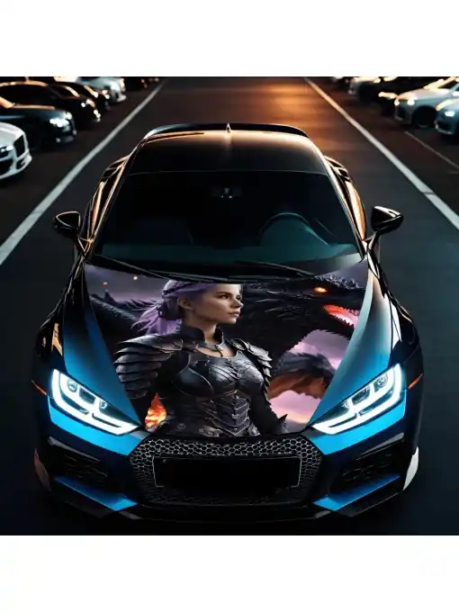 Preț promoțional Folie Capota Auto "Hood Art" rezistenta la exterior, marime L (180 x 130cm) - Cod: AVX-CAPOTA-002L