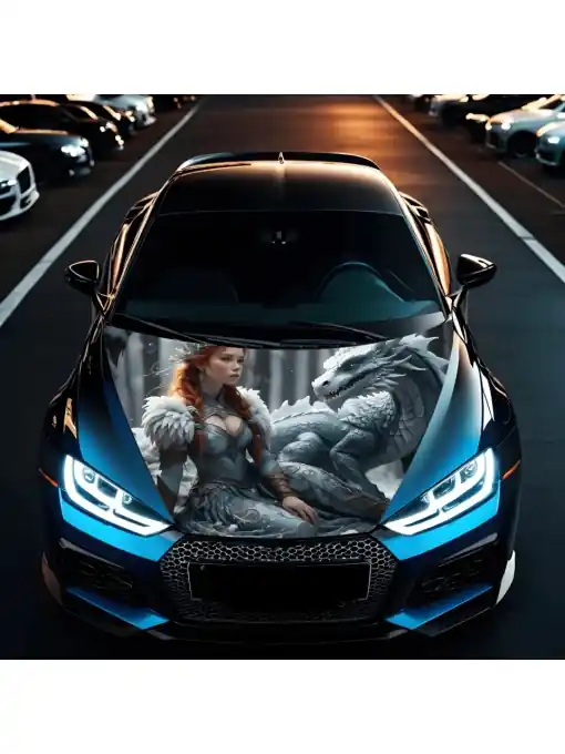 Transport gratuit Folie Capota Auto "Hood Art" rezistenta la exterior, marime M (165 x 120cm) - Cod: AVX-CAPOTA-014M