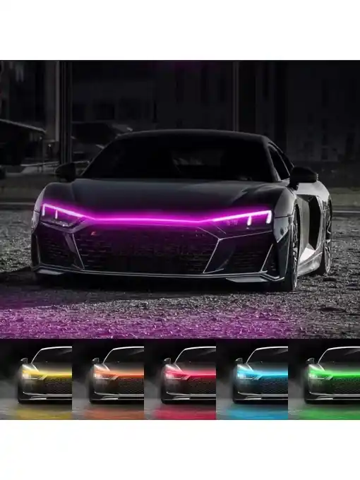 Retur gratuit Banda LED iluminare capota, tensiune 12V, lungime 180cm, lumina Multicolora, RGB