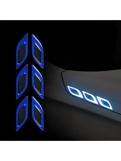Set 2 stickere reflectorizante DIAMOND cu insertie Carbon 5D, culoare Albastra Ofertă exclusivă