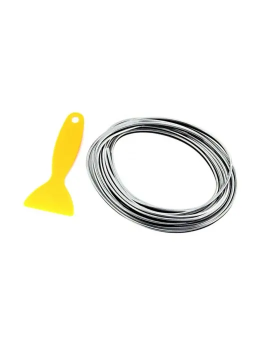 Livrare gratuită Banda decor interior crom TUNING, 5m, ARGINTIU