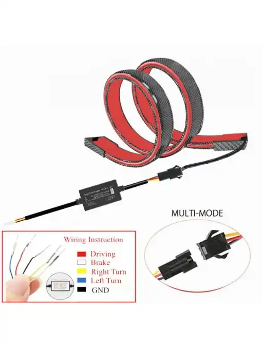 Eleron auto cu lampa stop frana suplimentara pentru autoturisme, 12V, 120cm, Carbon Vezi acum