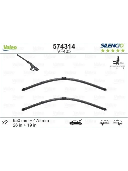Preț promoțional Set lamela stergator Valeo Silencio FlatBlade OE 650/475 mm