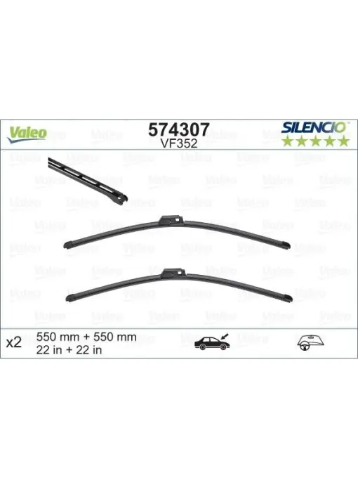 Reducere Set lamela stergator Valeo Silencio FlatBlade OE 550/550 mm