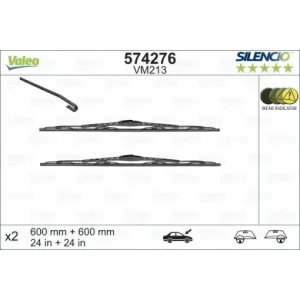 Plată securizată Set lamela stergator Valeo Silencio 600/600 mm