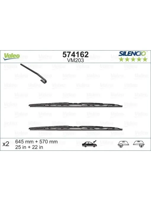 Popular Set lamela stergator Valeo Silencio 645/570 mm