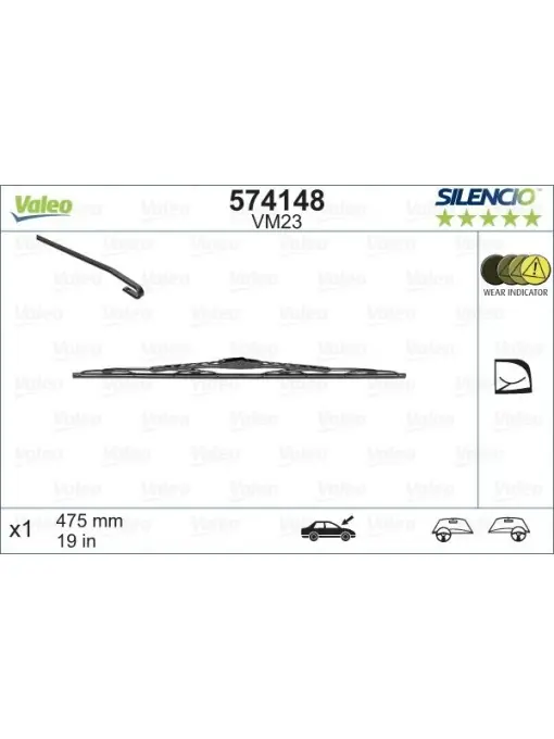 Livrare rapidă Stergator Valeo Silencio Performance 475mm