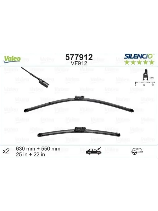 Super ofertă Set lamela stergator Valeo Silencio FlatBlade OE 630/500 mm