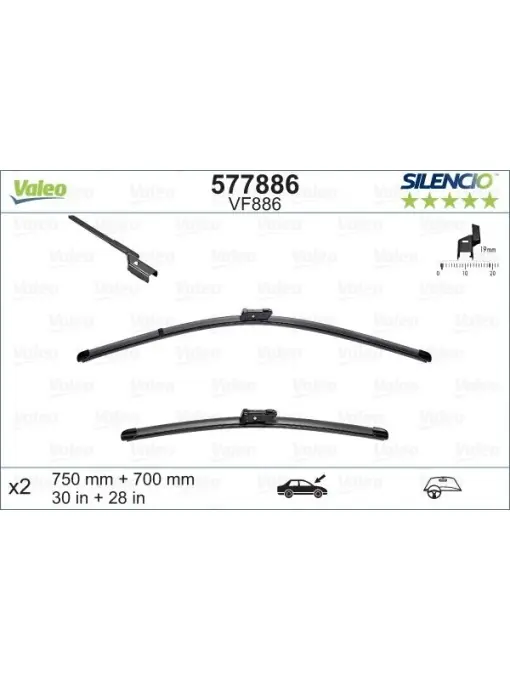 Ofertă Set lamela stergator Valeo Silencio FlatBlade OE 750/700 mm