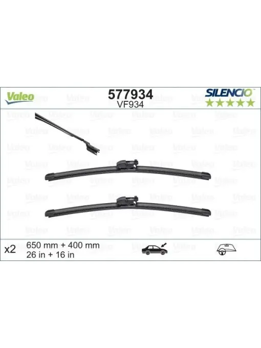 Set lamela stergator Valeo Silencio FlatBlade OE 650/400 mm Ofertă exclusivă