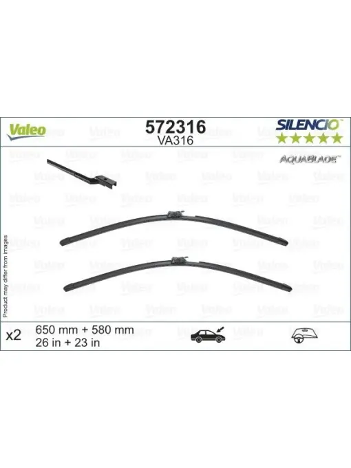 Plată sigură Set stergatoare Valeo Silencio AquaBlade 650/580 mm