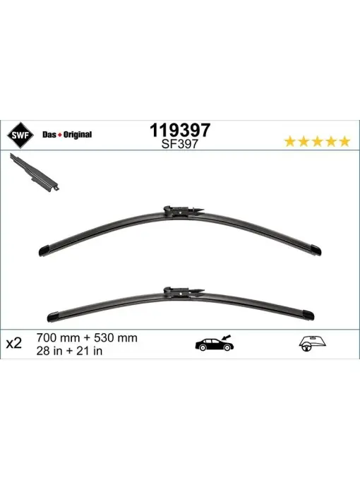 Set lamela stergator SWF Wiper FB OE LHD 700/530 mm Livrare rapidă