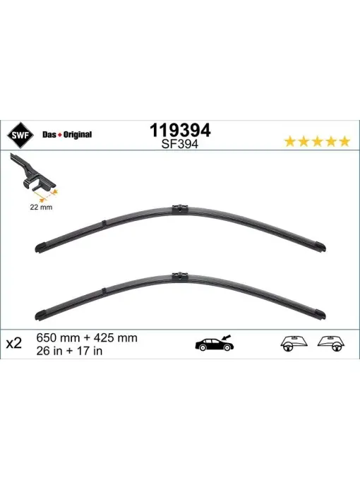 Preferatul clienților Set lamela stergator SWF Wiper FB OE LHD 650/425 mm