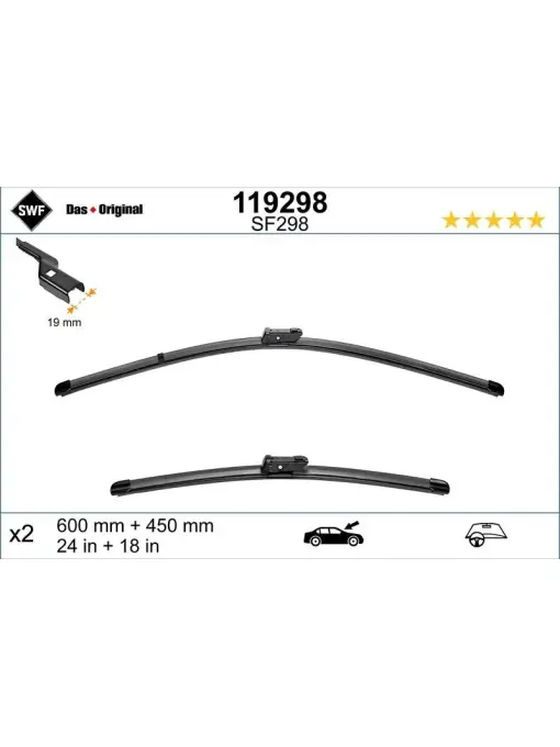 Set lamela stergator SWF Wiper FB OE LHD 600/450 mm Popular
