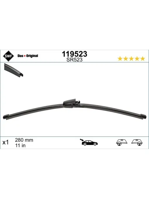 Expediere rapidă Lamela stergator spate SWF Wiper FB REAR LHD/RHD 280 mm