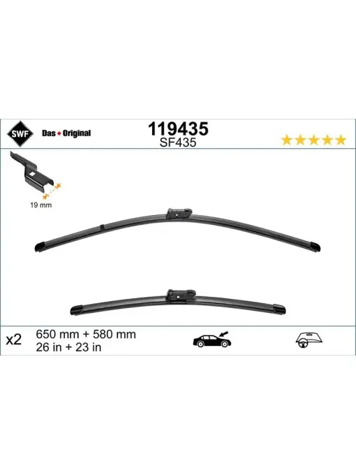 Retur ușor Set lamela stergator SWF Wiper FB OE LHD 650/580 mm