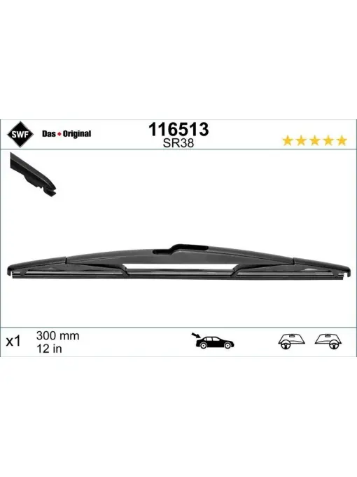 Lamela stergator spate SWF Wiper Rear LHD/RHD 300 mm Plată sigură