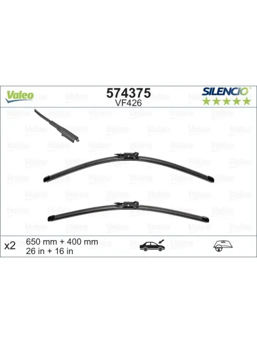 Set stergator Valeo Silencio Flat Reducere