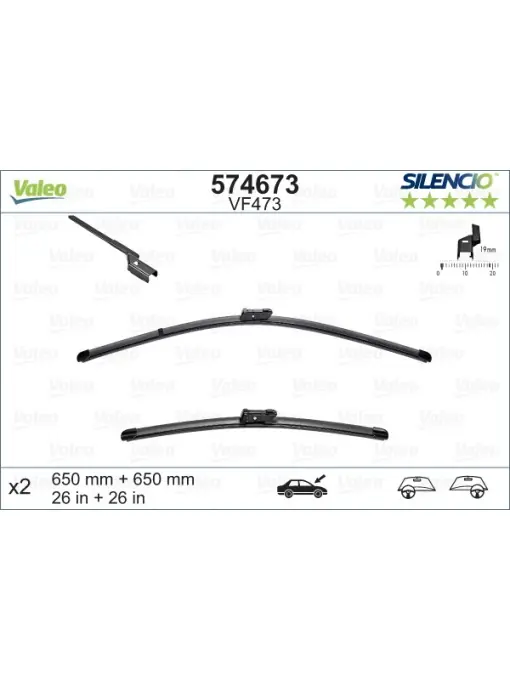 Set stergator Valeo Silencio Flat Livrare rapidă
