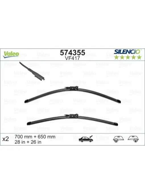 Ofertă limitată Set stergator Valeo Silencio Flat