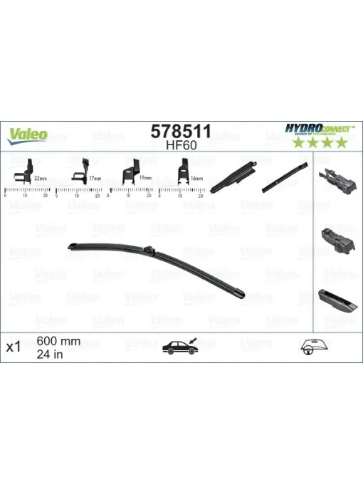 Stergator Valeo HydroConnect 60 cm Plată sigură