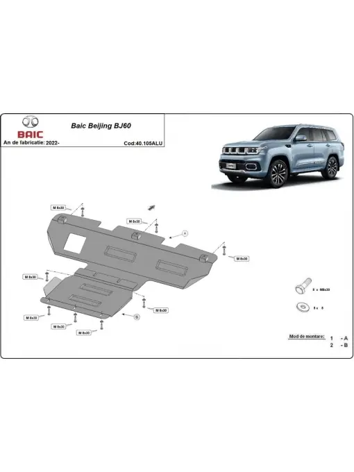 Scut motor din aluminiu Baic Beijing BJ60 (2022-2025) Ultima șansă