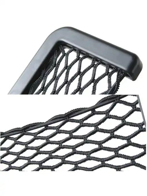 Preț mic Organizator de tip buzunar din plasa elastica cu rama plastic, dimensiune 14,5 x 7 cm, culoare neagra