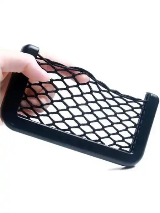 Livrare rapidă Organizator de tip buzunar din plasa elastica cu rama plastic, dimensiune 19,5 x 7,8 cm, culoare neagra