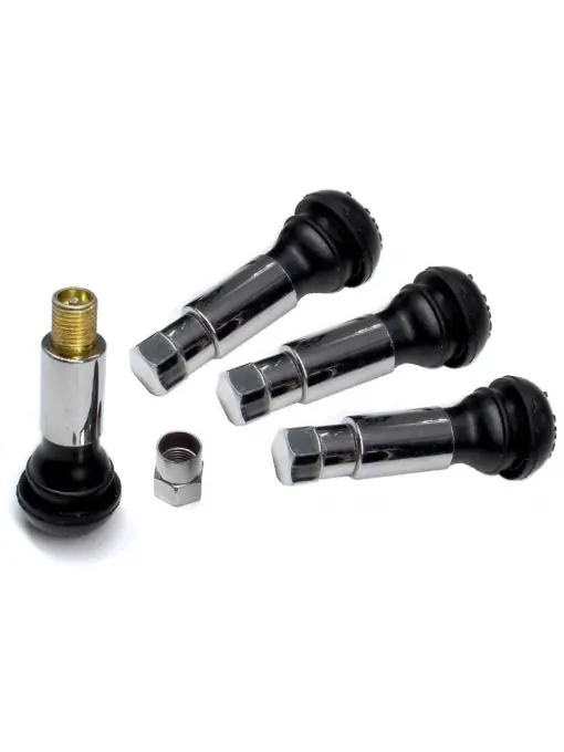 Ofertă de sezon Set 4 Valve Metalice Cromate cu capac hexagonal