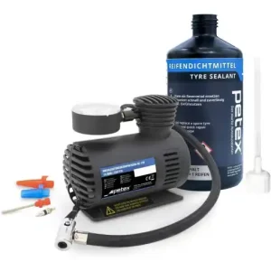 Bestseller Set reparatie pana cu compresor 12V , 18 bar, Petex