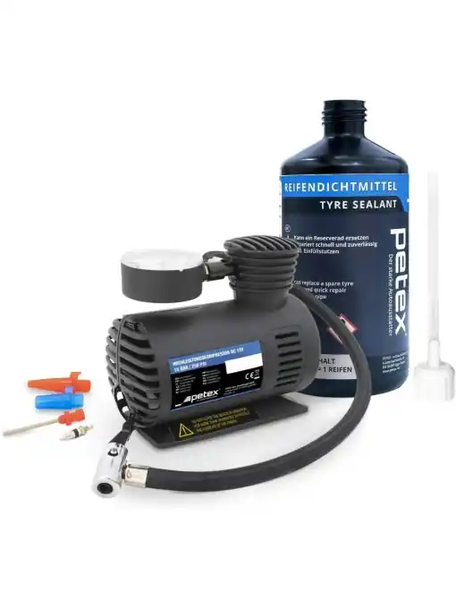 Bestseller Set reparatie pana cu compresor 12V , 18 bar, Petex