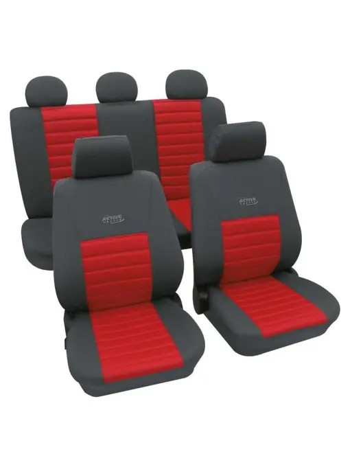 Preț redus Set huse scaune auto, Sport Active, culoare gri/rosu