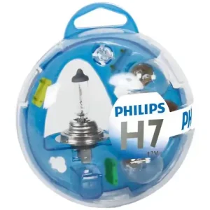 Kit rezerva bec auto cu halogen Philips H7, 12V Discount