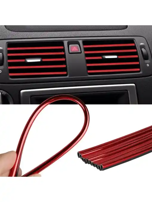 Plată sigură Rola Ornament Auto de tip "U" pentru muchii sau grila ventilatie, 15m liniari, culoare Rosie