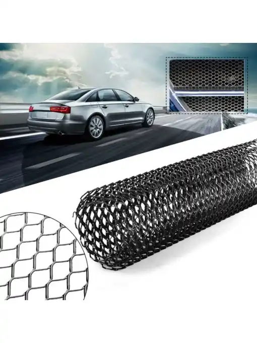 Reducere Grila Sport Tuning din Aluminiu, dimensiune 100 x 33cm, decupabila, culoare Neagra